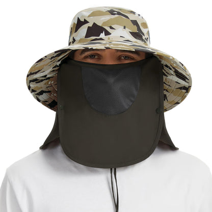 BASSDASH UPF 50+ Breathable Sun Hat with Removable Face Cover and Neck Flap Wide Brim Bucket Hat for Fishing Hiking Men Women