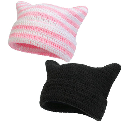 Women Beanie Warm Winter Hats, Soft Knit Lazy Beanie for Women, Women Cat Beanie，Women Fox hat, Slouchy Beanies for Women