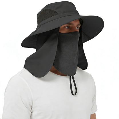 Wide Brim Sun Bucket Hat, Waterproof Boonie Hat for Men & Women
