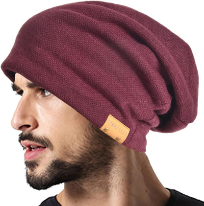 VECRY Men Oversized Slouch Beanie Large Skullcap Knit Hat
