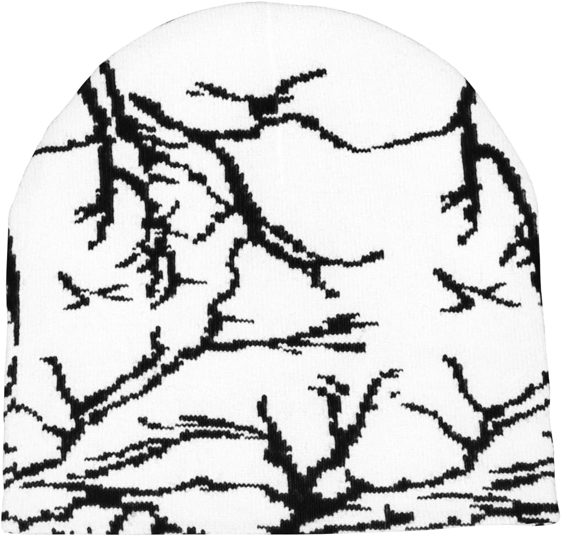 Beanies Hats Men,Y2K Lightning Pattern Wool Acrylic Knitted Hat