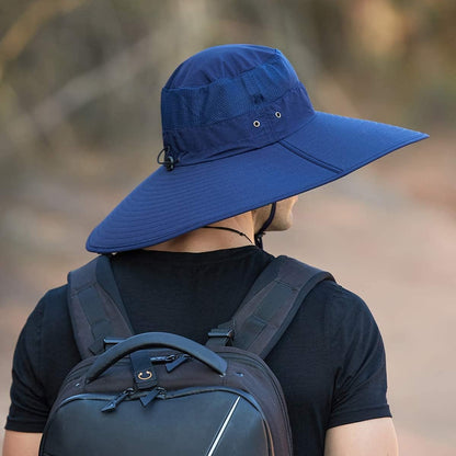 Leotruny Super Wide Brim Bucket Hat UPF50+ Waterproof Sun Hat for Fishing