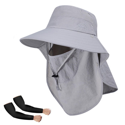 Rosoz Sun Hat for Men Women with Neck Flap& Removable Face Cover Wide Brim