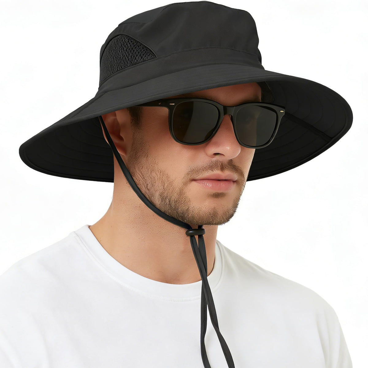 Wide Brim Sun Bucket Hat, Waterproof Boonie Hat for Men & Women