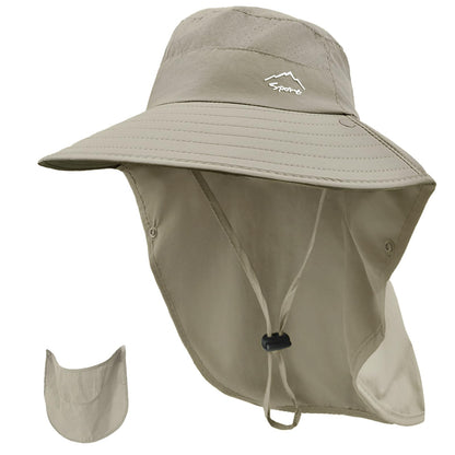 Rosoz Sun Hat for Men Women with Neck Flap& Removable Face Cover Wide Brim