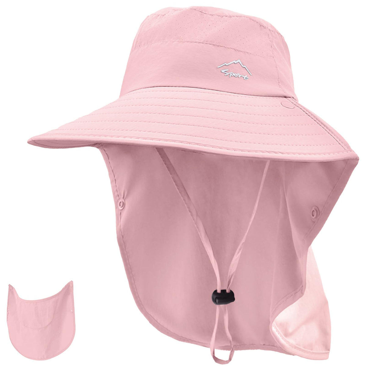 Rosoz Sun Hat for Men Women with Neck Flap& Removable Face Cover Wide Brim