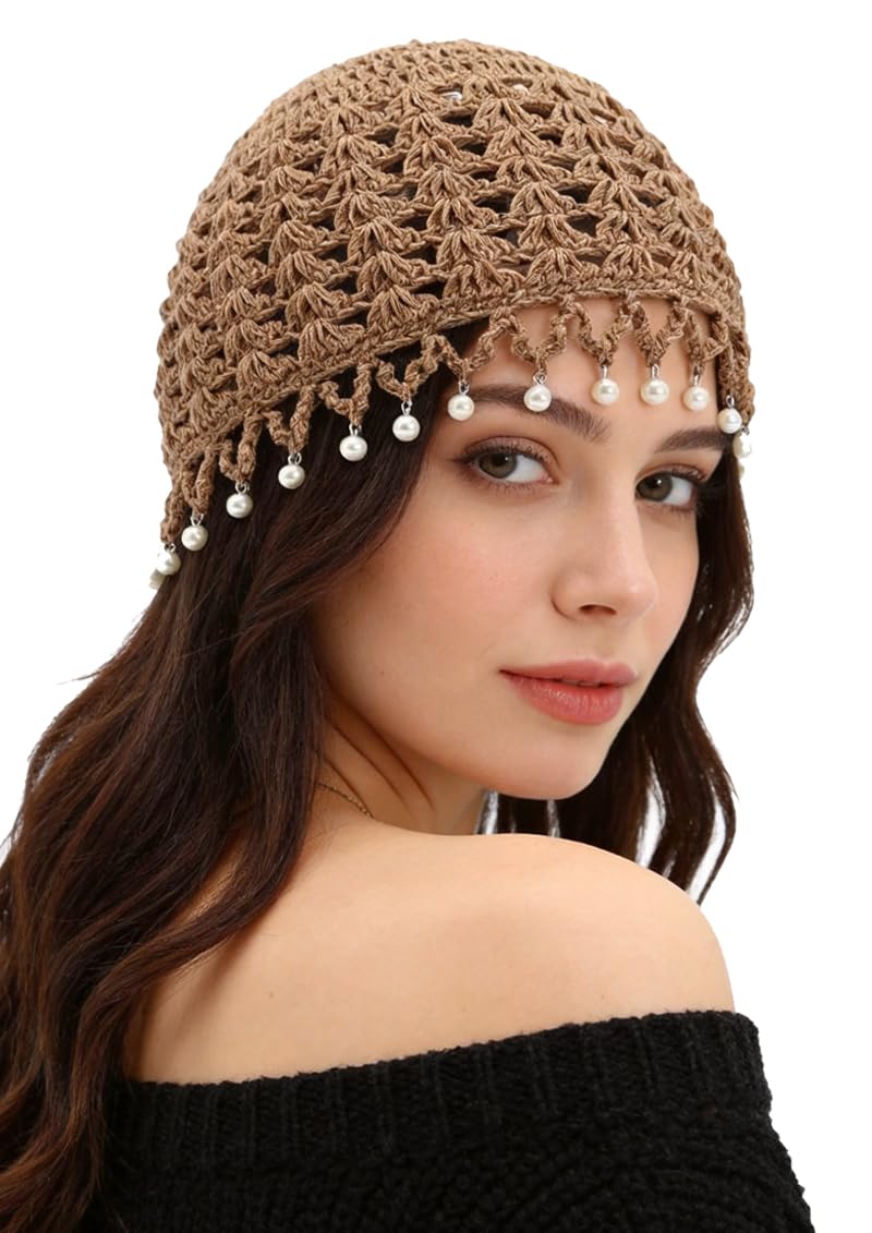 Crochet Hat for Women Cotton Slouchy Beanie Knitted Handmade Skull Cap for Travel Daily Wear