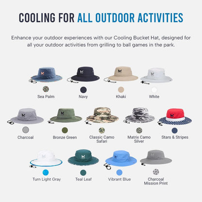 MISSION Cooling Bucket Hat - Unisex Wide-Brim Hat for Men & Women - Lightweight, Foldable & Durable - Cools Up to 2 Hours