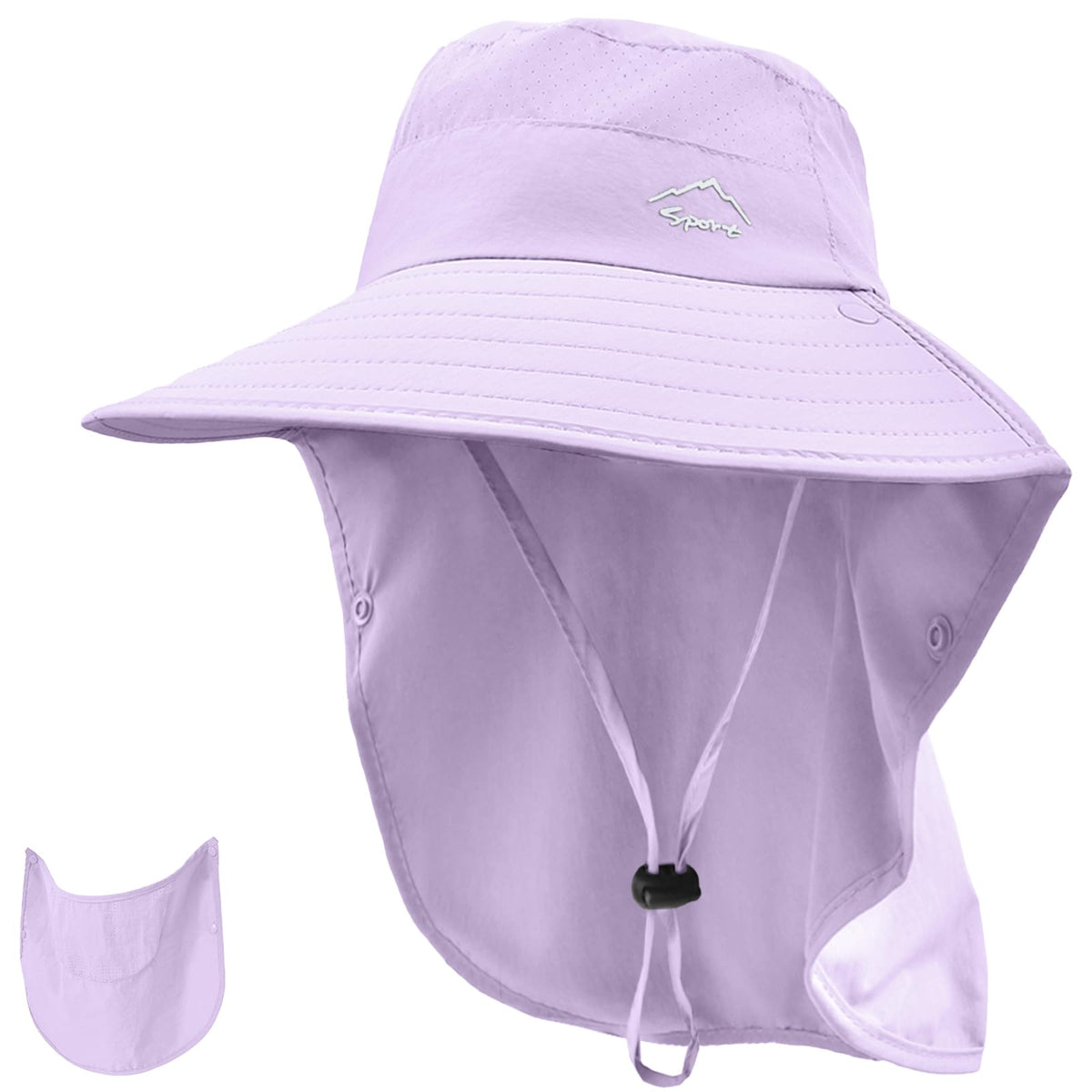 Rosoz Sun Hat for Men Women with Neck Flap& Removable Face Cover Wide Brim