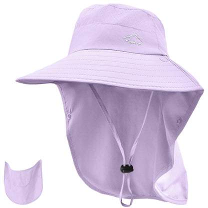 Rosoz Sun Hat for Men Women with Neck Flap& Removable Face Cover Wide Brim
