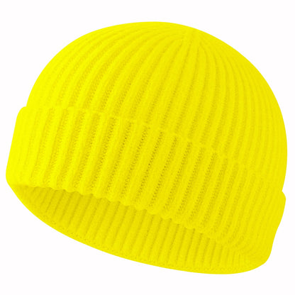 ROYBENS Swag Wool Knit Cuff Short Fisherman Beanie for Men Women Winter Hat