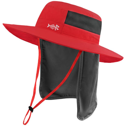 BASSDASH UPF 50+ Sun Fishing Hat Water Resistant with Detachable Neck Flap