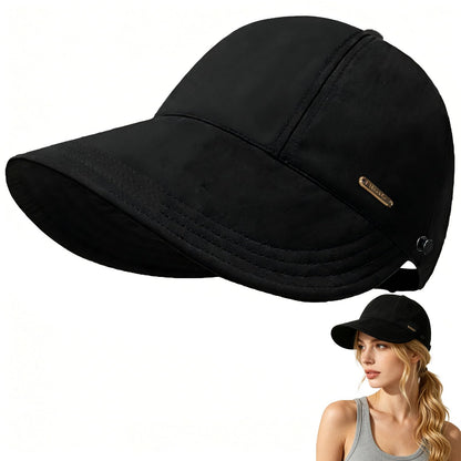 UPF 50+Womens Sun Hat UV Protection Hiking Fishing Hats Wide Brim Hat Adjustable Ponytail Packable Sun Cap