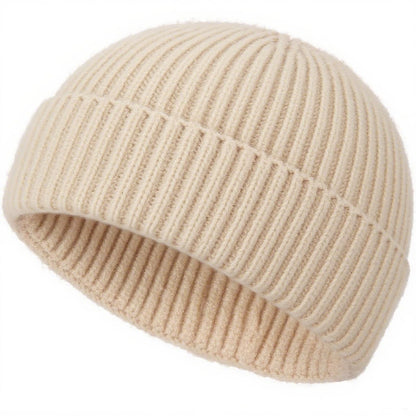 Wool Fisherman Beanies for Men Knit Fall Winter Beanie Hat Skull Cap