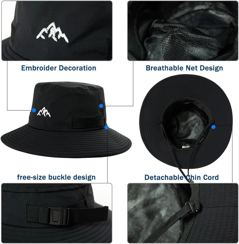 TOP-EX Men's Waterproof Bucket Sun Hat, UPF 50+ Wide Brim, S/M-XXL