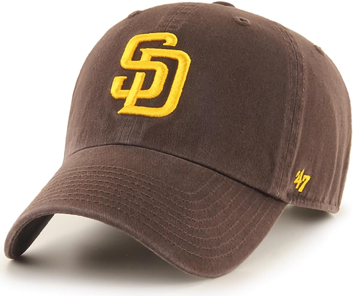 47 Brand MLB Team Color Home Primary Logo Clean Up Adjustable Baseball Cap Hat, Adult