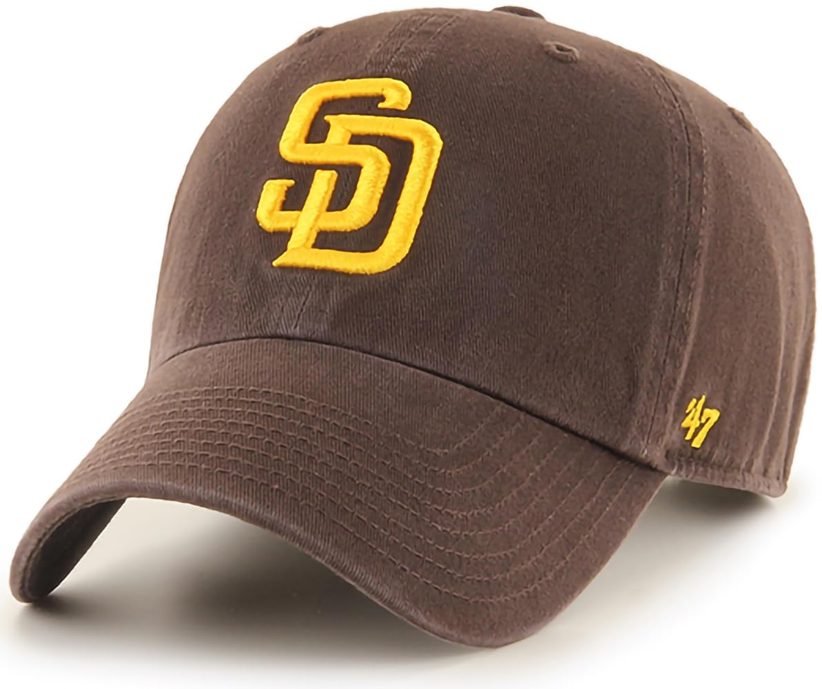47 Brand MLB Team Color Home Primary Logo Clean Up Adjustable Baseball Cap Hat, Adult