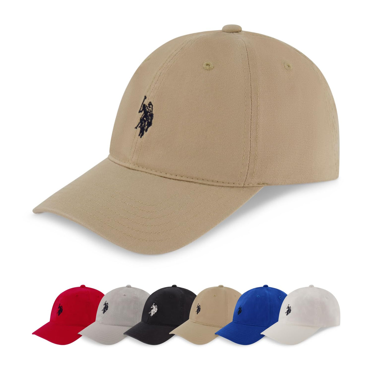 U.S. Polo Assn. Baseball Cap, 100% Cotton Adjustable Dad Hat with Small Pony Logo