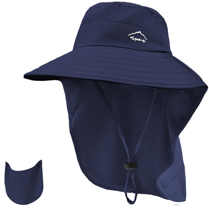 Rosoz Sun Hat for Men Women with Neck Flap& Removable Face Cover Wide Brim