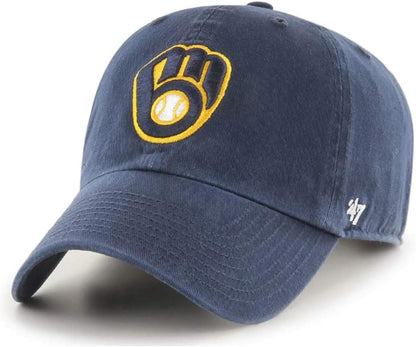 47 Brand MLB Team Color Home Primary Logo Clean Up Adjustable Baseball Cap Hat, Adult