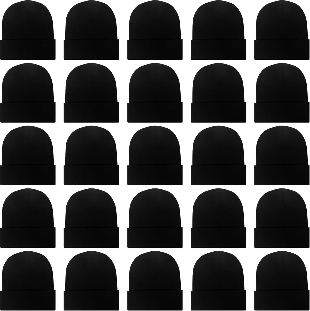 25 Pack Winter Beanie Hats Bulk for Men Women, Wholesale Knit Beanies Cold Weather Skull Caps