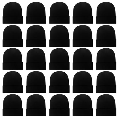 25 Pack Winter Beanie Hats Bulk for Men Women, Wholesale Knit Beanies Cold Weather Skull Caps