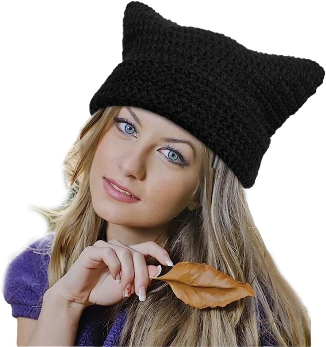 Women Beanie Warm Winter Hats, Soft Knit Lazy Beanie for Women, Women Cat Beanie，Women Fox hat, Slouchy Beanies for Women