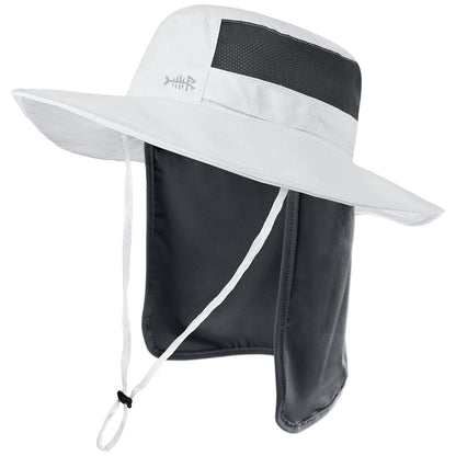 BASSDASH UPF 50+ Sun Fishing Hat Water Resistant with Detachable Neck Flap