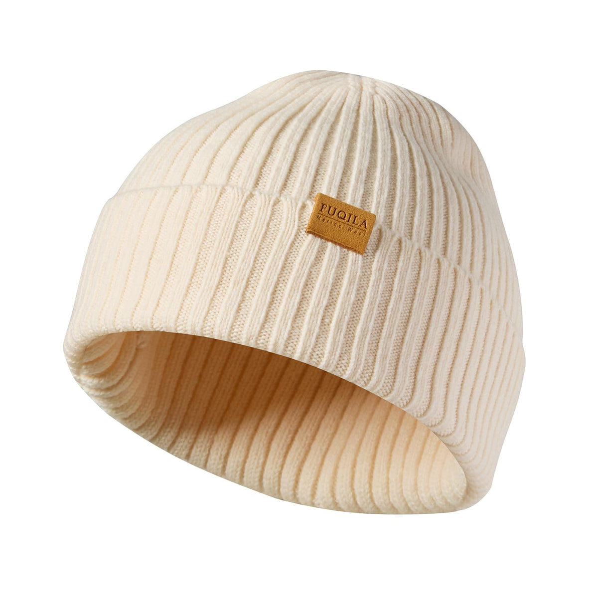 100% Merino Wool Cuff Beanie Hat, Unisex Warm Winter Caps Soft, Breathable & Cozy Stretchy Knitted Cuffed Cap