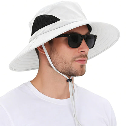 Wide Brim Sun Bucket Hat, Waterproof Boonie Hat for Men & Women