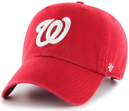 47 Brand MLB Team Color Home Primary Logo Clean Up Adjustable Baseball Cap Hat, Adult