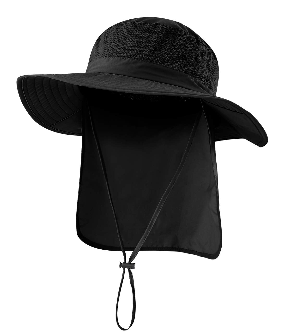 Home Prefer Outdoor UPF50+ Mesh Sun Hat Wide Brim Fishing Hat with Neck Flap Sun Hat for Men Women