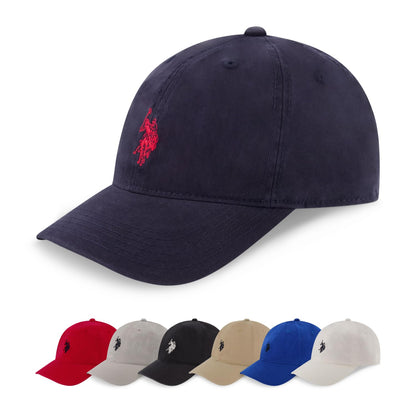 U.S. Polo Assn. Baseball Cap, 100% Cotton Adjustable Dad Hat with Small Pony Logo