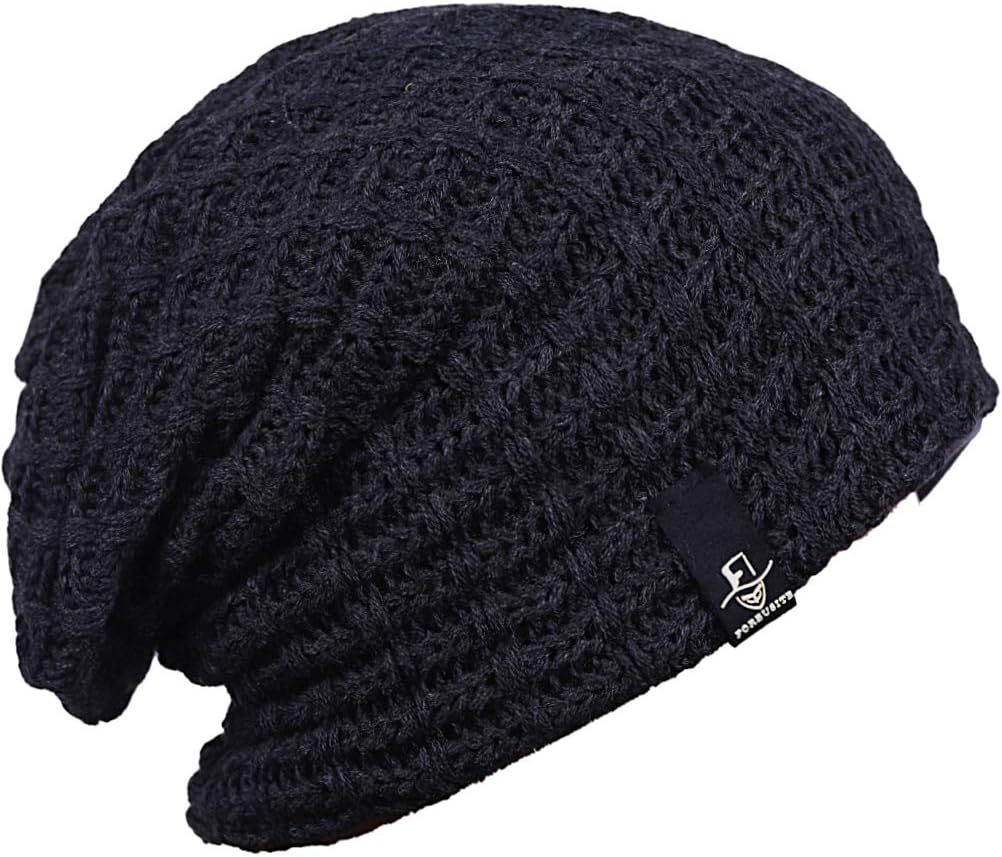 FORBUSITE Mens Slouchy Long Oversized Beanie Knit Cap for Summer Winter B08