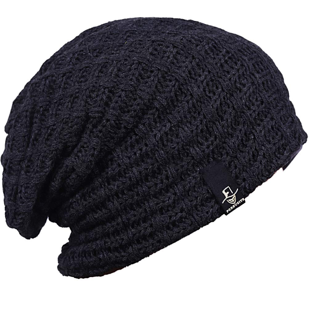 FORBUSITE Mens Slouchy Long Oversized Beanie Knit Cap for Summer Winter B08