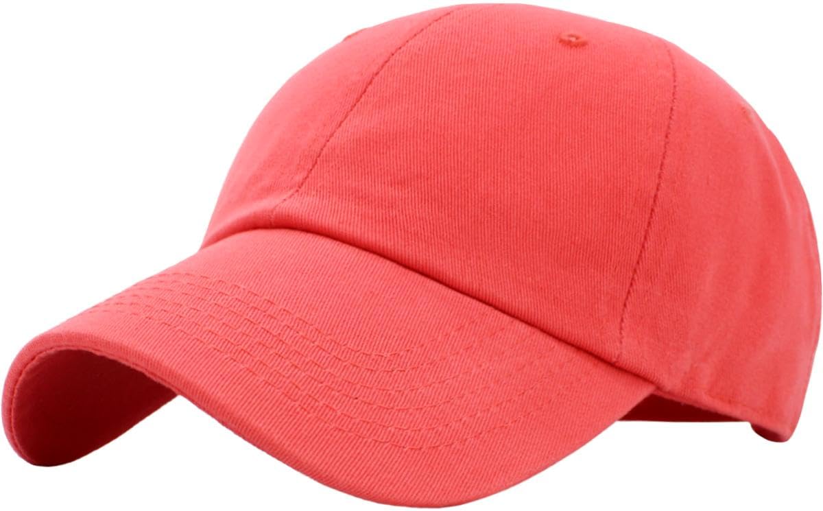 KBETHOS Classic Unisex Cotton Adjustable Low Crown Baseball Cap – Plain Dad Hat