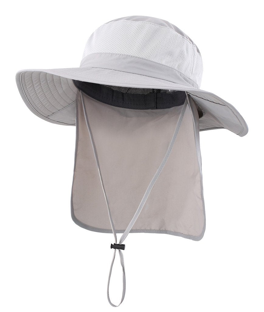 Home Prefer Outdoor UPF50+ Mesh Sun Hat Wide Brim Fishing Hat with Neck Flap Sun Hat for Men Women