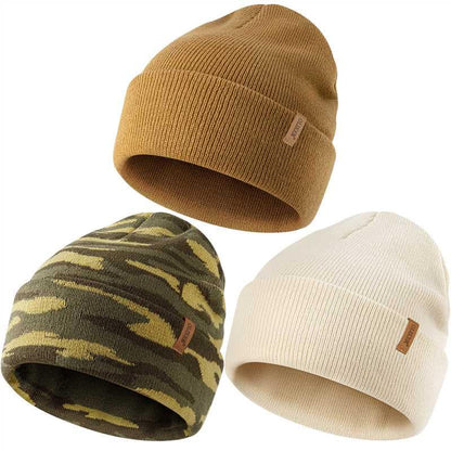 3 Pack Beanie for Men Women, Winter Double Layer Warm Hat Skull Cap