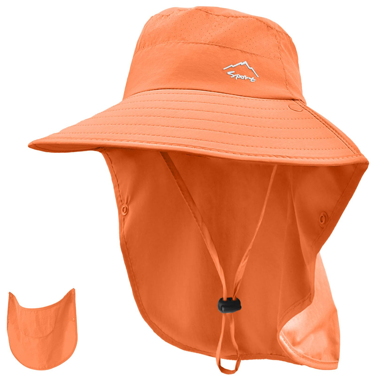 Rosoz Sun Hat for Men Women with Neck Flap& Removable Face Cover Wide Brim