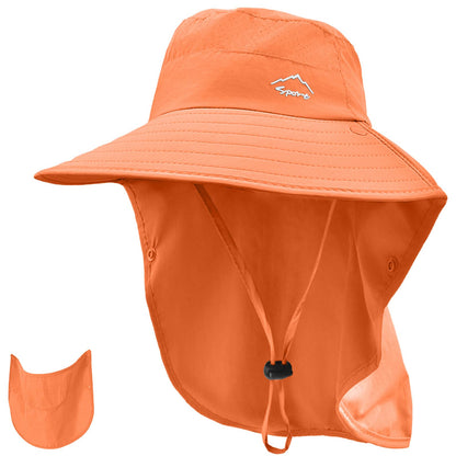 Rosoz Sun Hat for Men Women with Neck Flap& Removable Face Cover Wide Brim