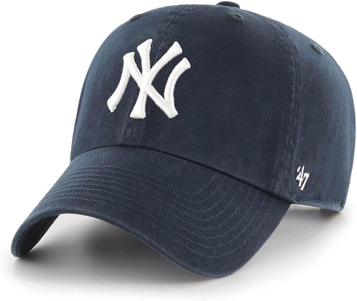 47 Brand MLB Team Color Home Primary Logo Clean Up Adjustable Baseball Cap Hat, Adult