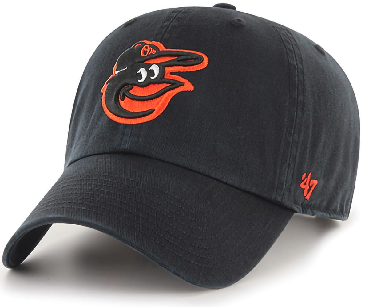 47 Brand MLB Team Color Home Primary Logo Clean Up Adjustable Baseball Cap Hat, Adult