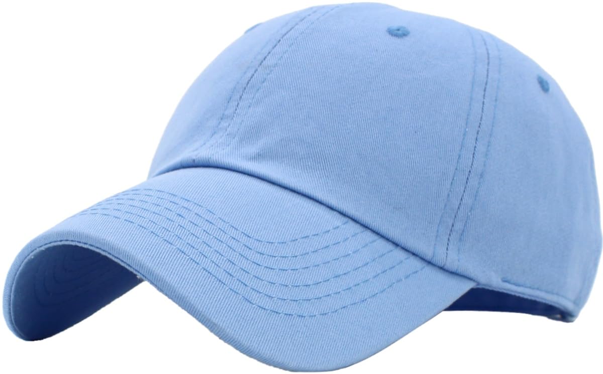KBETHOS Classic Unisex Cotton Adjustable Low Crown Baseball Cap – Plain Dad Hat