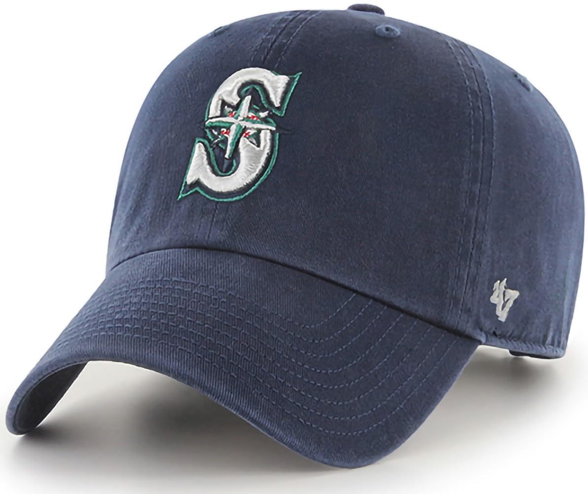 47 Brand MLB Team Color Home Primary Logo Clean Up Adjustable Baseball Cap Hat, Adult