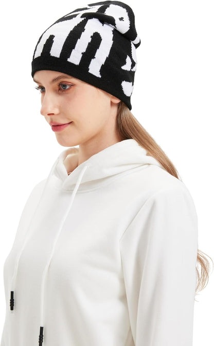 Y2K Beanie for Men Women Knitted Hat Winter Cap Star Design Warm Casual Skullies Cold Weather Knit Outdoor