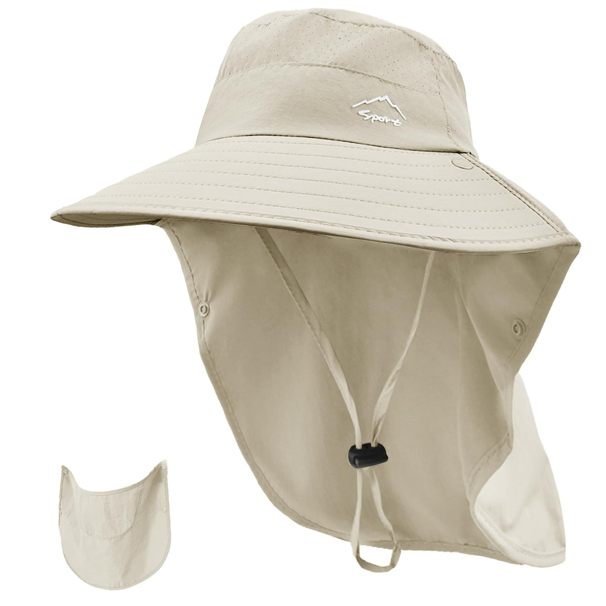 Rosoz Sun Hat for Men Women with Neck Flap& Removable Face Cover Wide Brim