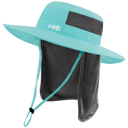 BASSDASH UPF 50+ Sun Fishing Hat Water Resistant with Detachable Neck Flap