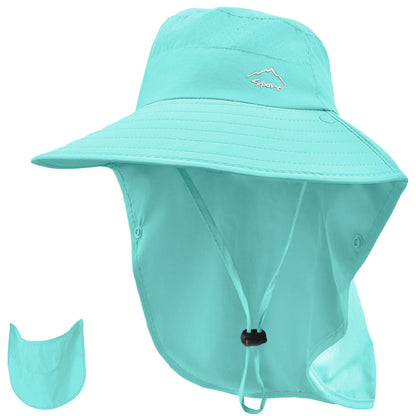 Rosoz Sun Hat for Men Women with Neck Flap& Removable Face Cover Wide Brim