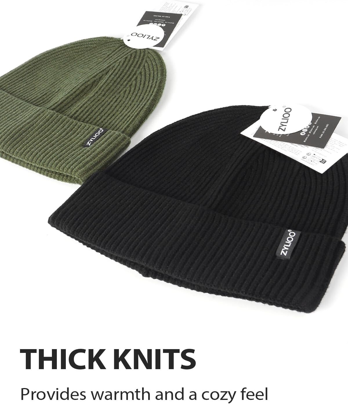 Zylioo XXL Beanie for Men,Big Head Winter Knit Hat,Stretch Warm Skull Cap