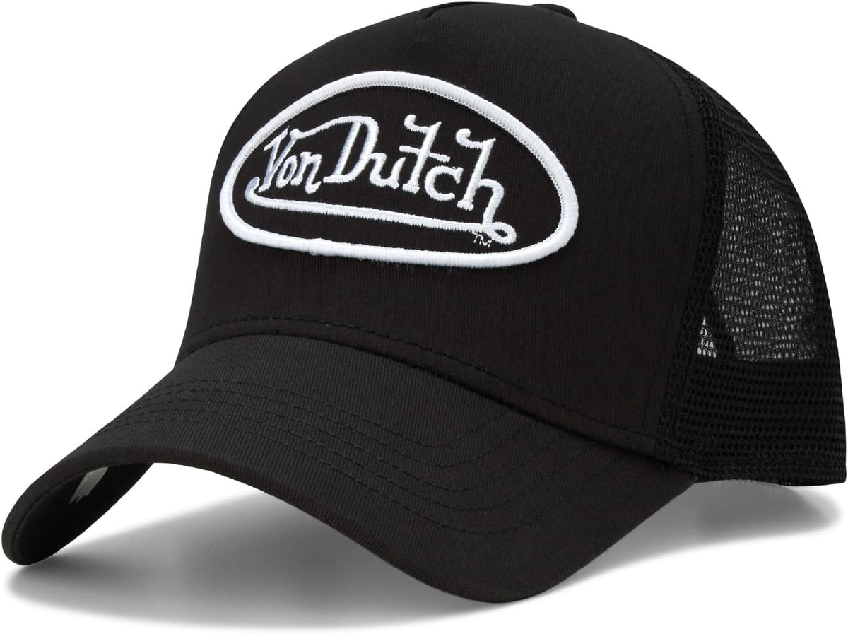 Von Dutch Unisex Trucker Hat - Retro Classic Solid Color Mesh Back Snapback Baseball Cap for Men & Women.